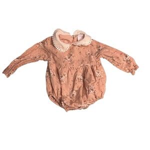 Shabby Chic Cream and Tan Baby Outfit